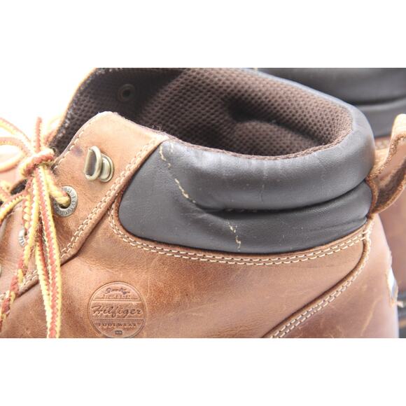 Tommy Hilfiger Boots Mens Size 11.5 Brown Leather Moc Toe Lug Distressed Ankle main image 5